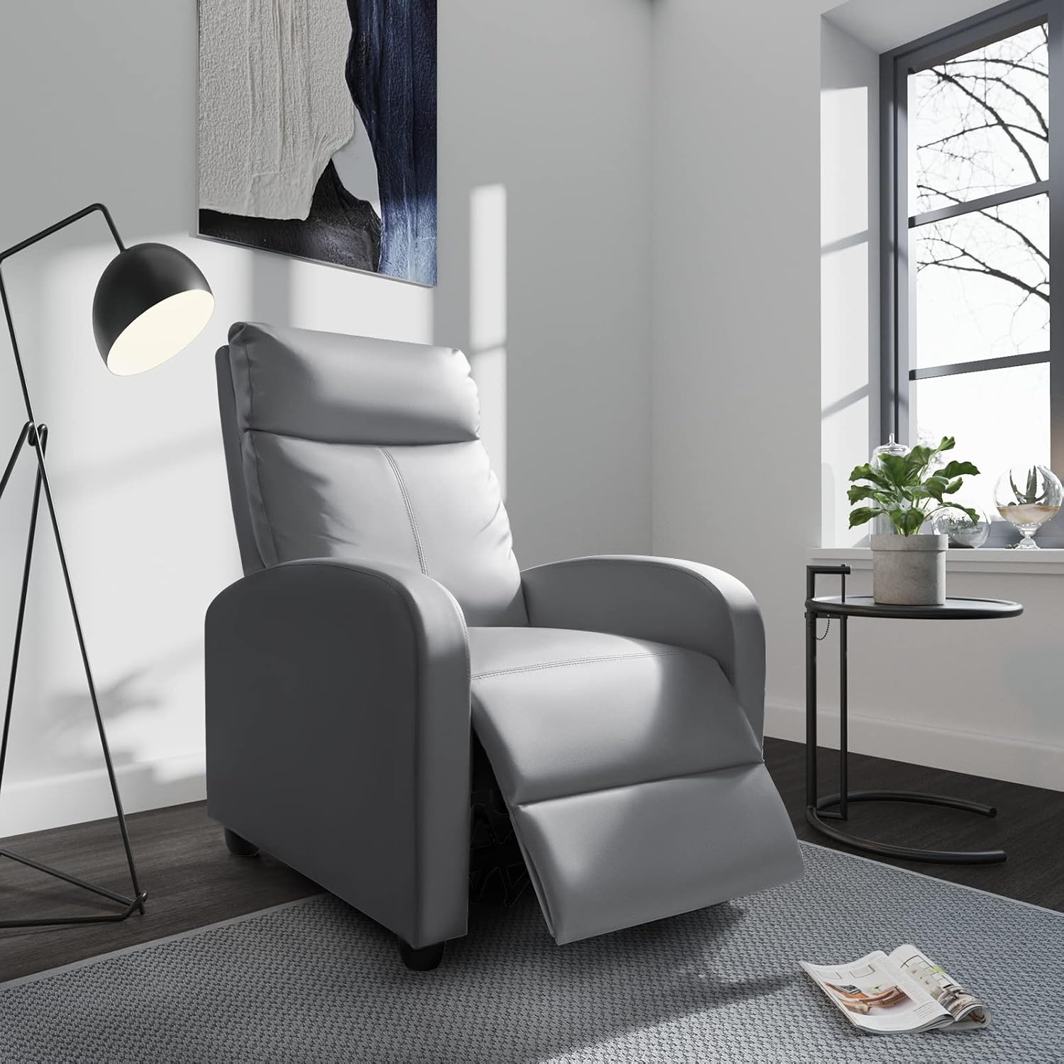 Homall Modern Recliner Chair PU Leather Padded Seat Single Sofa