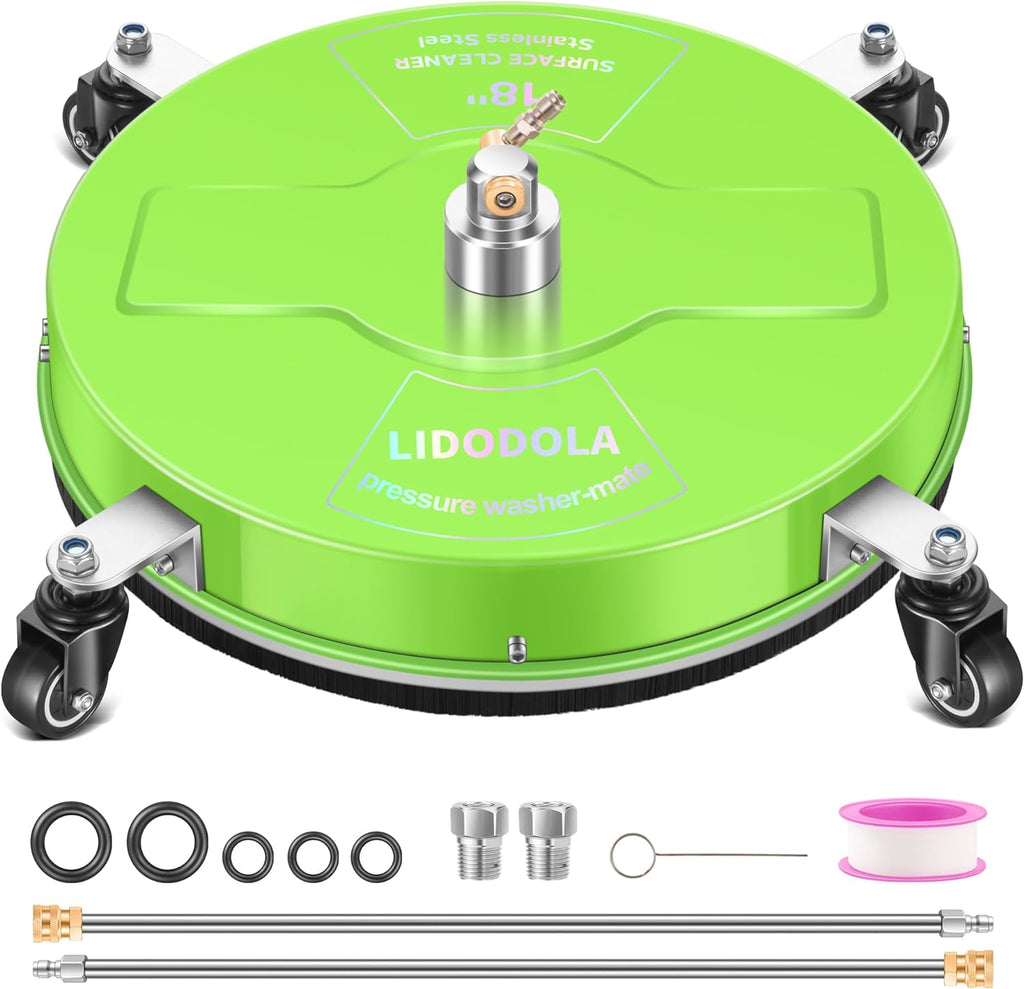 LidoDola 14 Inch Pressure Washer Surface Cleaner with Wheels for Concrete Patio Deck