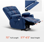 MCombo Large Power Lift Recliner Chair with Dual Motor Massage Heat Faux Leather