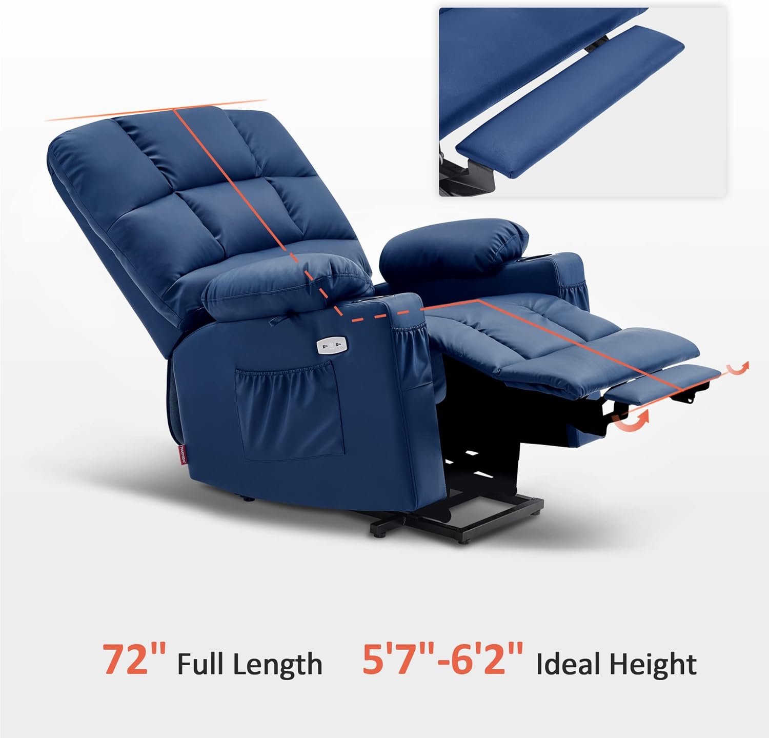 MCombo Large Power Lift Recliner Chair with Dual Motor Massage Heat Faux Leather