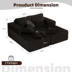 Afuson Boneless Sectional Sofa L Shape Deep Seat Cloud Couch Living Room
