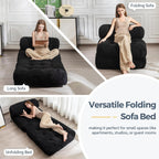 MAXYOYO Boucle Folding Sofa Bed Convertible Sleeper Chair with Pillow