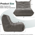 Hobestluk Giant Bean Bag Chair Memory Foam Faux Leather Floor Sofa for Adults