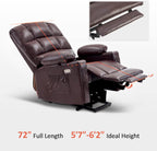 MCombo Large Power Lift Recliner Chair with Dual Motor Massage Heat Faux Leather