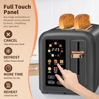 SEEDEEM 4 Slice Touch Screen Toaster LCD Display 7 Shade Settings Wide Slots 1800W