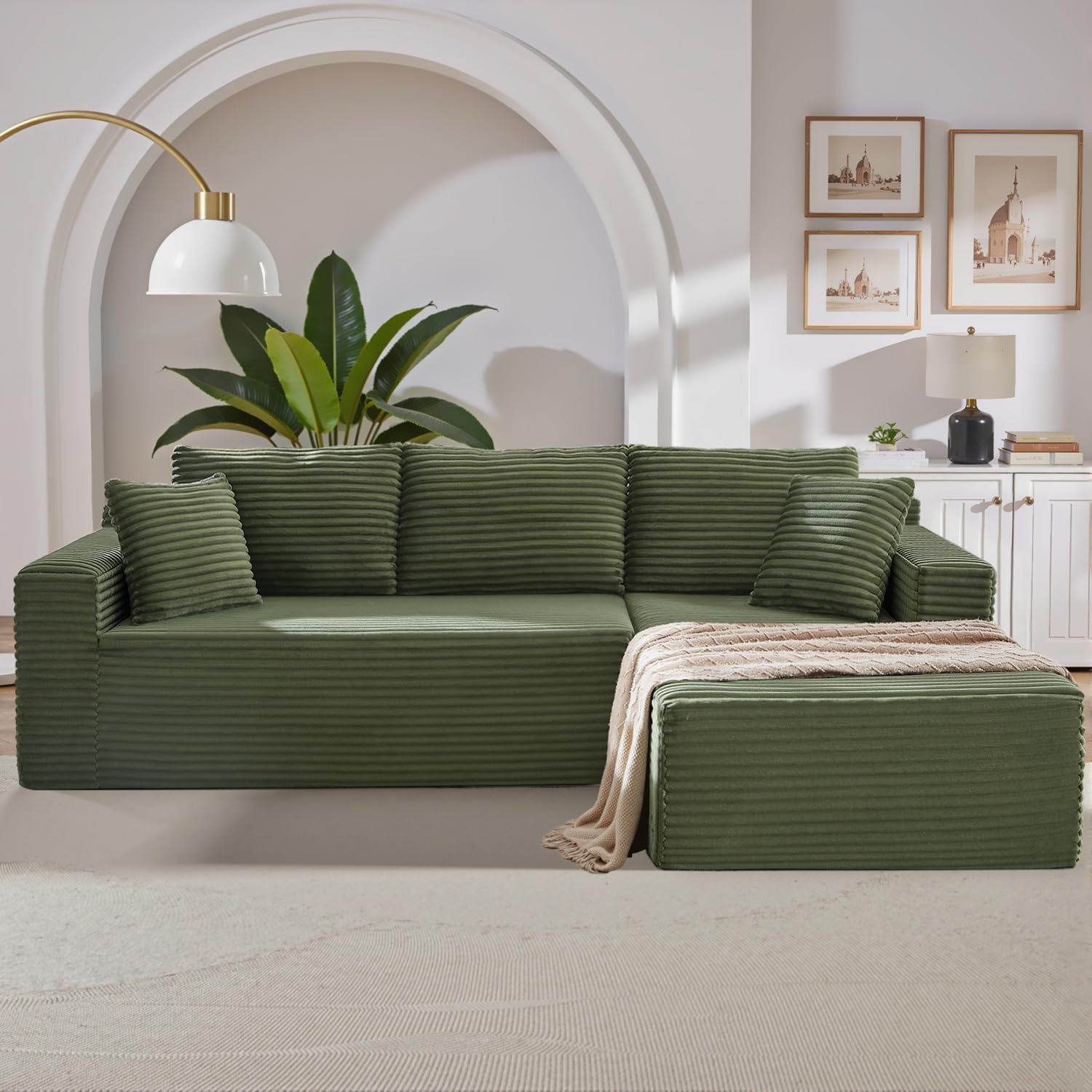 HANXIN Cloud Sectional Sofa L Shape Chaise Deep Seat Modular Living Room Couch