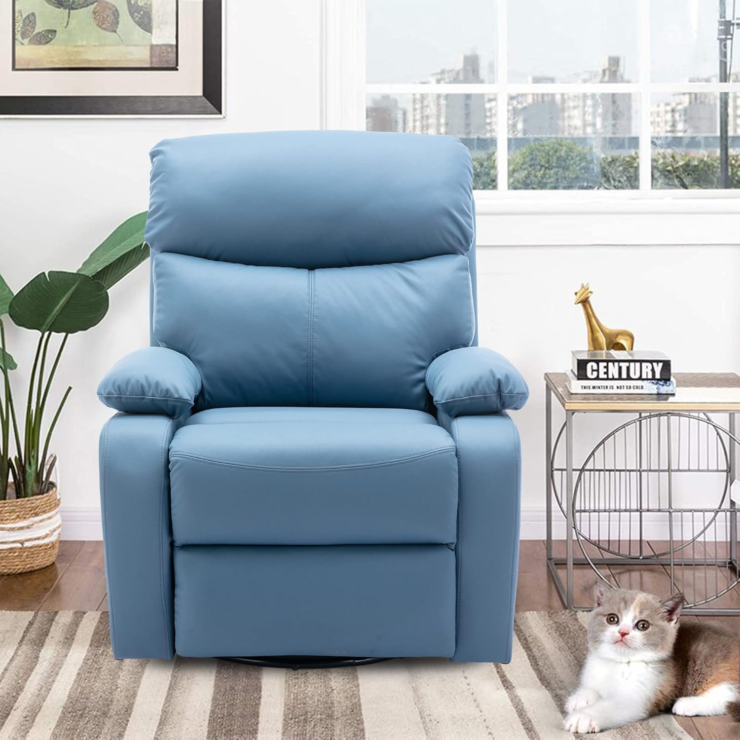 GNMLP2020 Swivel Rocker Recliner Chair Manual Small Space Nursery Living Room