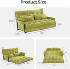 MAXYOYO Adjustable Floor Sofa Bed with Armrest Double Black Foldable Sleeper