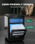Silonn Nugget Ice Maker Countertop 44lbs Daily Stainless Steel Ice Machine
