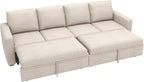 HONBAY Modular Sectional Sleeper Sofa L Shaped Couch with Pull Out Bed