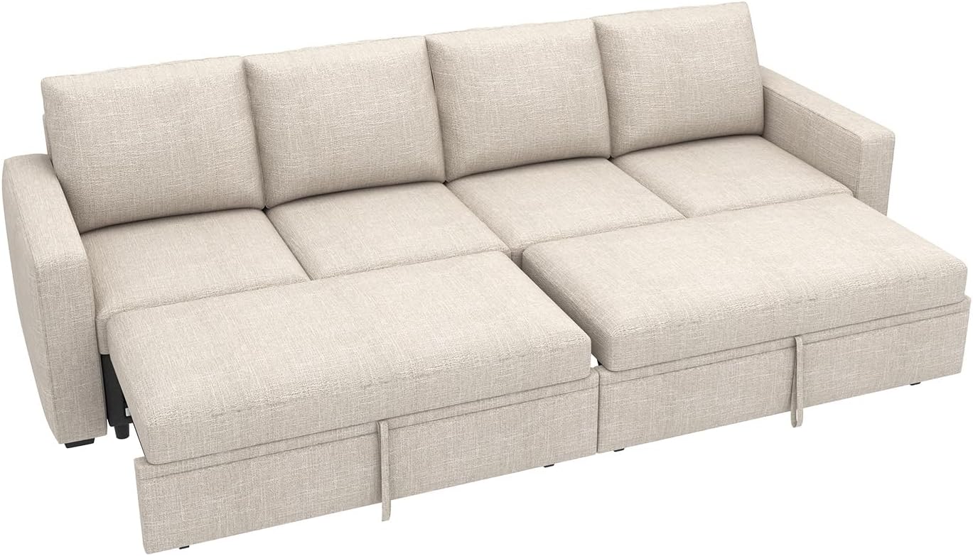 HONBAY Modular Sectional Sleeper Sofa L Shaped Couch with Pull Out Bed