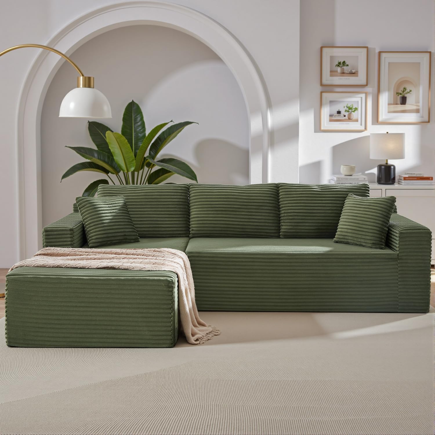 HANXIN Cloud Sectional Sofa L Shape Chaise Deep Seat Modular Living Room Couch