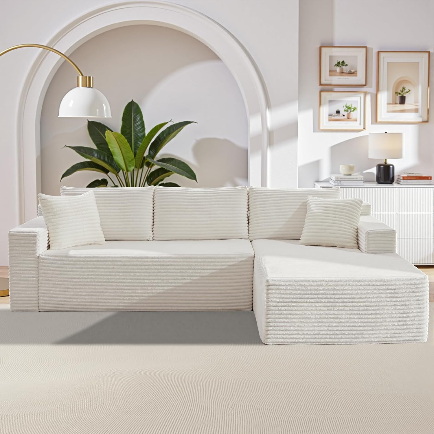 HANXIN Cloud Sectional Sofa L Shape Chaise Deep Seat Modular Living Room Couch