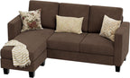 VICTONE Convertible L Shaped Sectional Sofa Couch 3 Seat with Ottoman