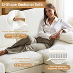VINGLI 110 Sectional Couch U Shaped Sofa Set with Double Chaise Chenille Fabric
