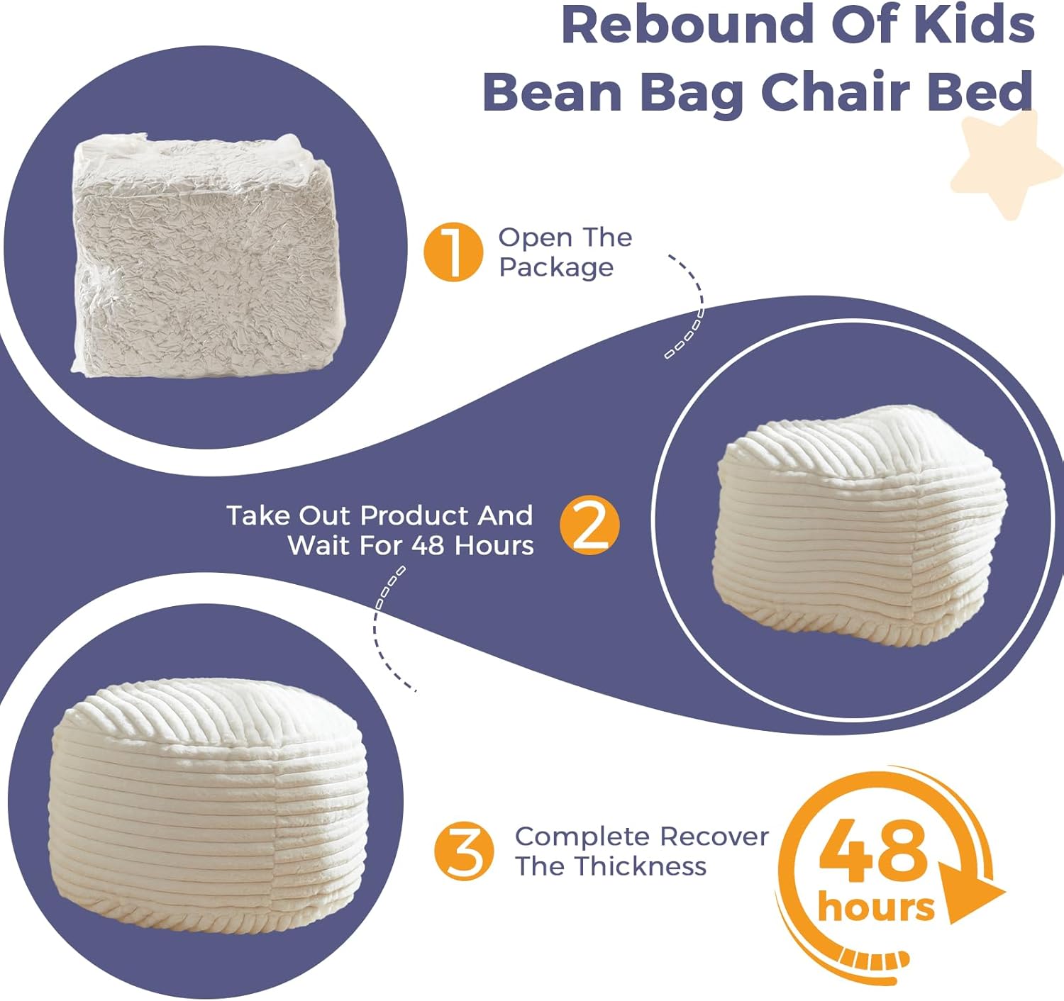 MAXYOYO Convertible Bean Bag Chair Bed for Kids with Foam Filling