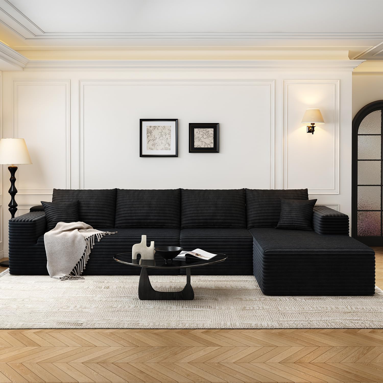 Settab Cloud Modular Sectional Sofa U Shaped Deep Seat Living Room Couch