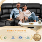 Dresegmt Loveseat Recliner Sofa 3 Seat Flip Backrest with Storage USB Cup Holders