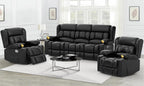 Dresegmt Loveseat Recliner Sofa 3 Seat Flip Backrest with Storage USB Cup Holders
