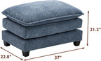 Ihanherry U Shaped Modular Cloud Sofa 5 Seat Chenille Sectional with Ottoman
