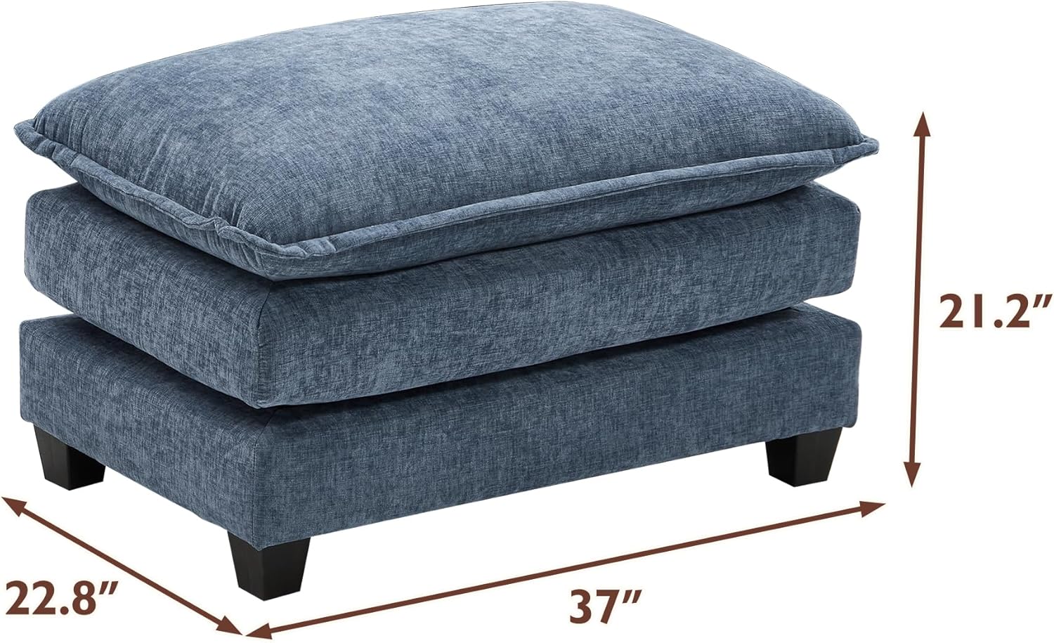 Ihanherry U Shaped Modular Cloud Sofa 5 Seat Chenille Sectional with Ottoman