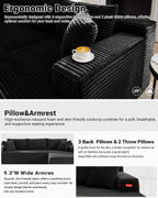HANXIN Cloud Sectional Sofa L Shape Chaise Deep Seat Modular Living Room Couch