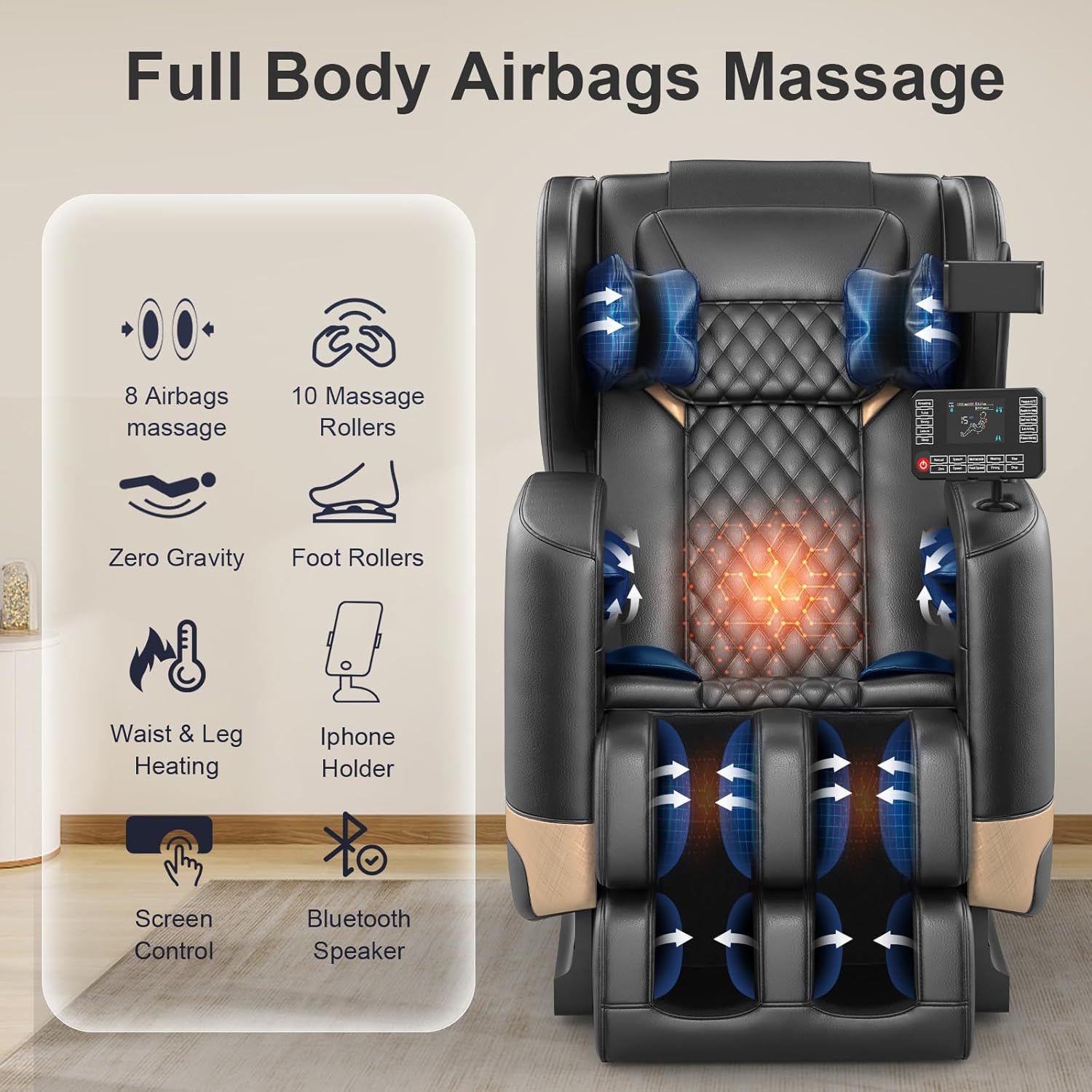 FURNIMAT Full Body Massage Chair Zero Gravity with Heat Foot Massage Bluetooth