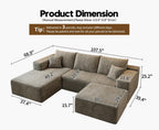 Settab Cloud Modular Sectional Sofa U Shaped Deep Seat Living Room Couch