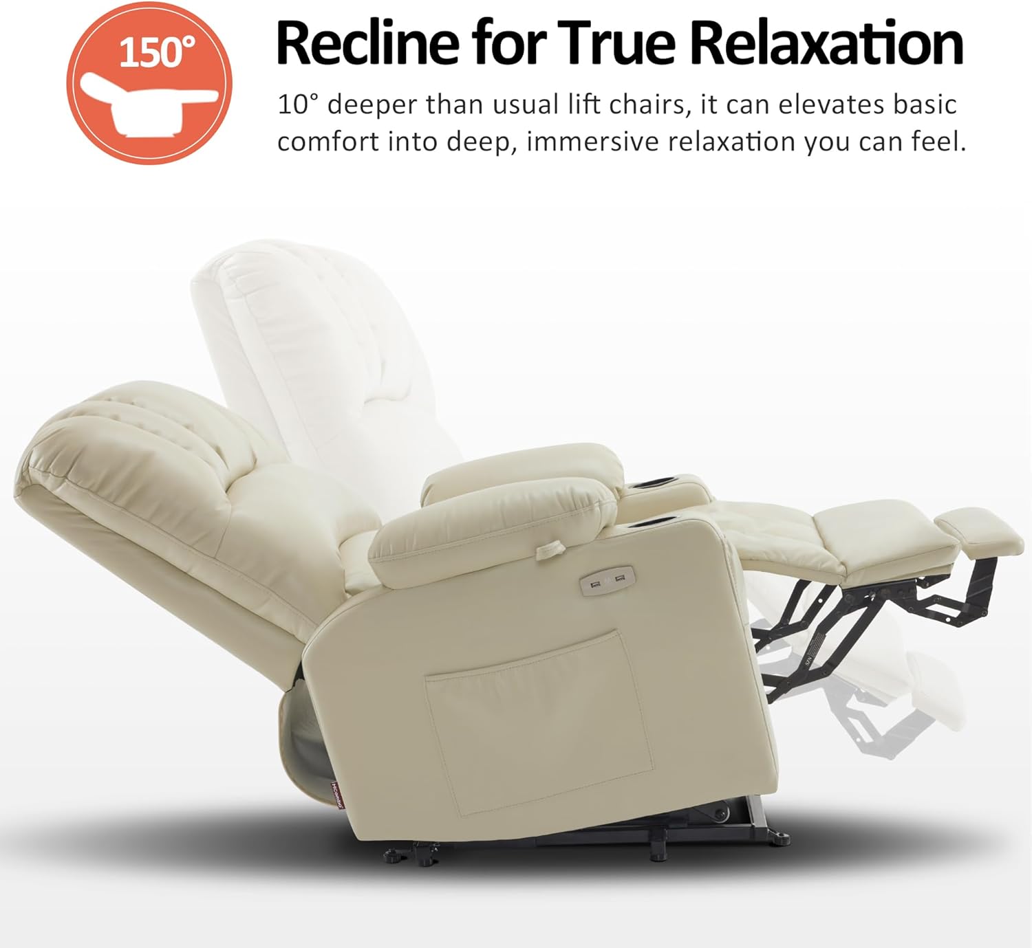 MCombo Power Lift Recliner Chair for Elderly with Heat Massage USB Cup Holders