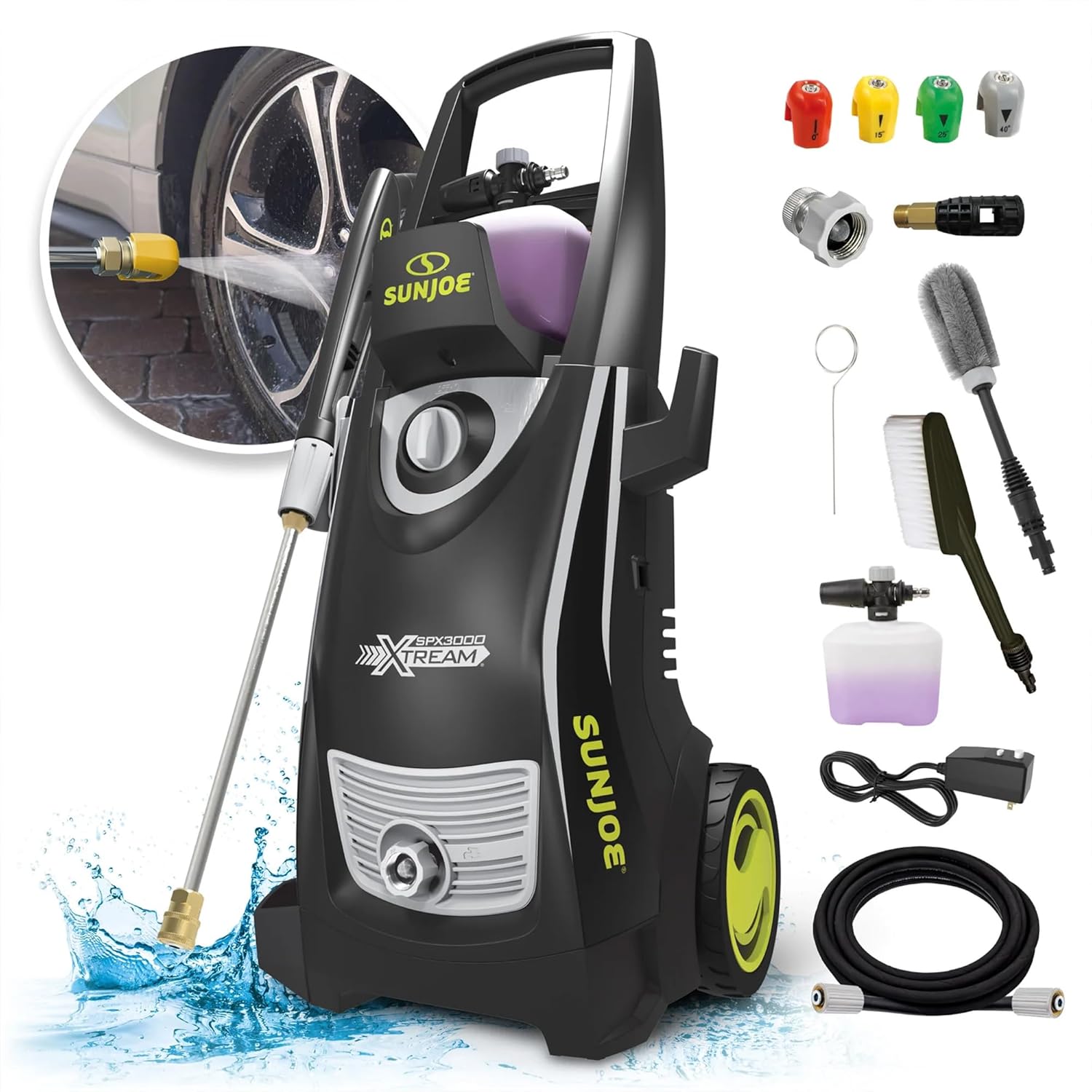Sun Joe SPX3000 Electric Pressure Washer 2030 PSI 1.2 GPM with Dual Soap Tanks