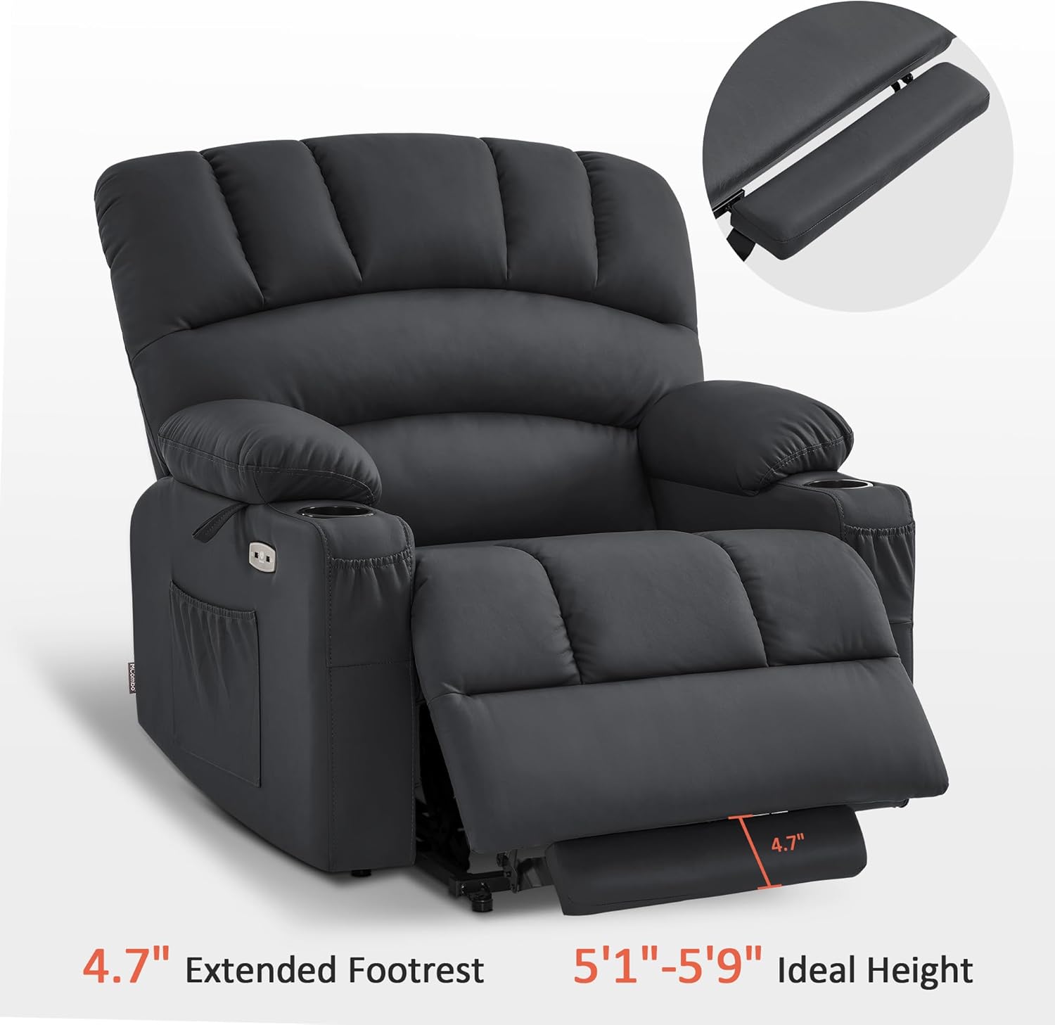 MCombo Power Lift Recliner Chair for Elderly with Heat Massage USB Cup Holders