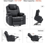 MCombo Electric Power Lift Recliner Massage Heat Chair for Elderly 3 Positions 2 Pockets USB