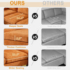 VINGLI 110 Sectional Couch U Shaped Sofa Set with Double Chaise Chenille Fabric
