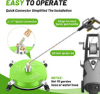 LidoDola 14 Inch Pressure Washer Surface Cleaner with Wheels for Concrete Patio Deck