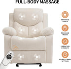 Sftaiyou Manual Rocker Recliner Chair Massage Fabric Overstuffed Soft Recliner