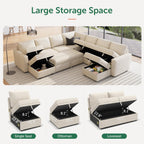 HONBAY Modular Sectional Sleeper Sofa L Shaped Couch with Pull Out Bed