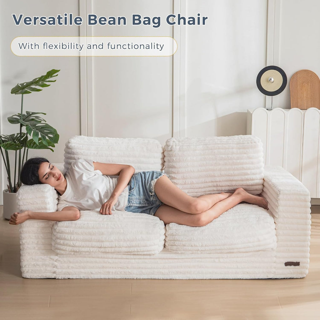 MAXYOYO Giant Bean Bag Chair for Adults with Pillows and Armrests