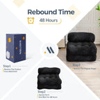 MAXYOYO Boucle Folding Sofa Bed Convertible Sleeper Chair with Pillow