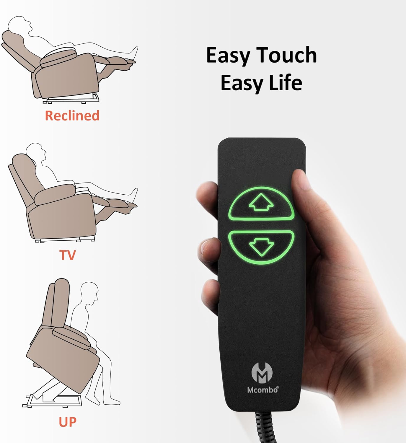 MCombo Power Lift Recliner Chair for Elderly with Heat Massage USB Cup Holders