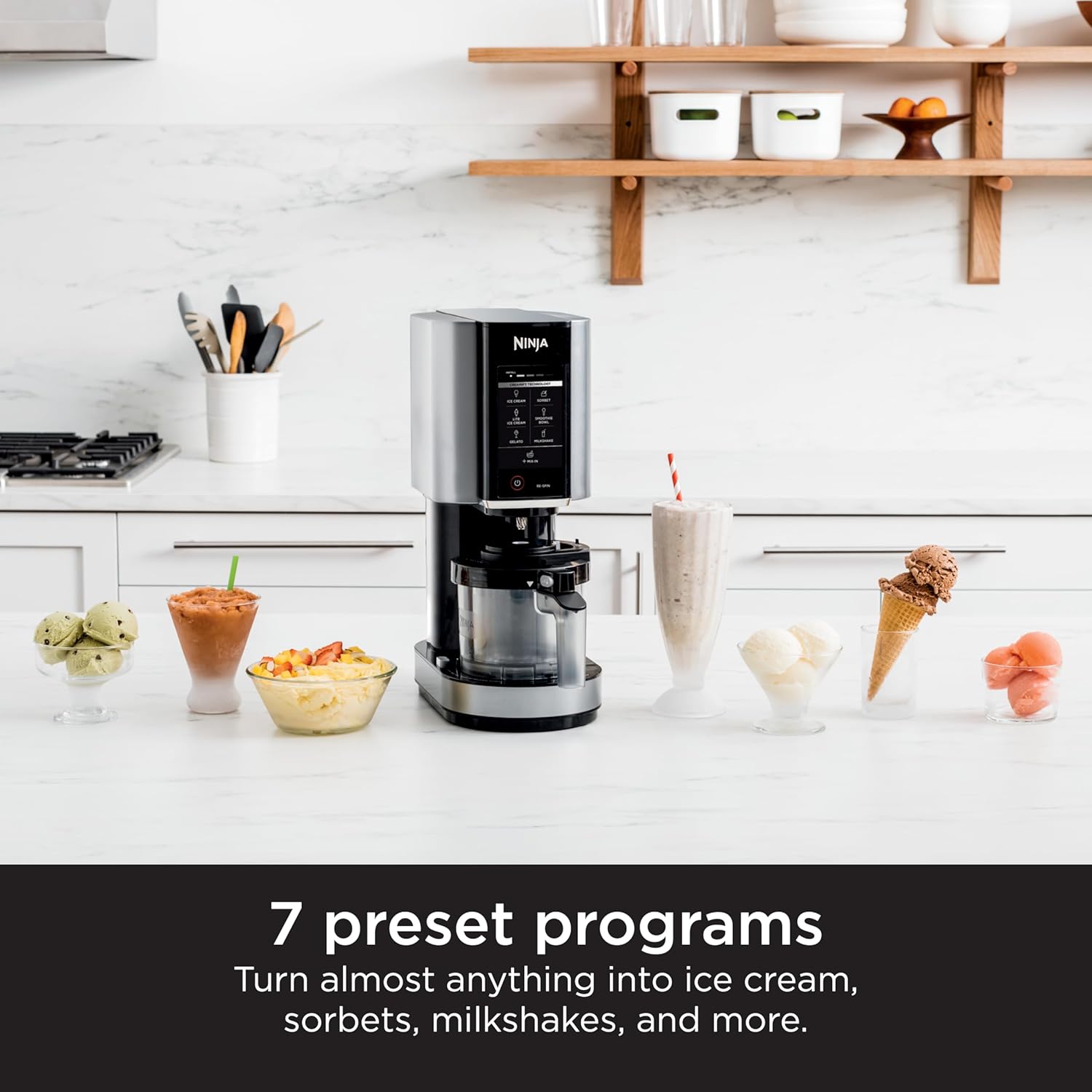 Ninja Ice Cream Maker with 7 One Touch Programs for Gelato Milkshakes Sorbet Smoothie Bowls