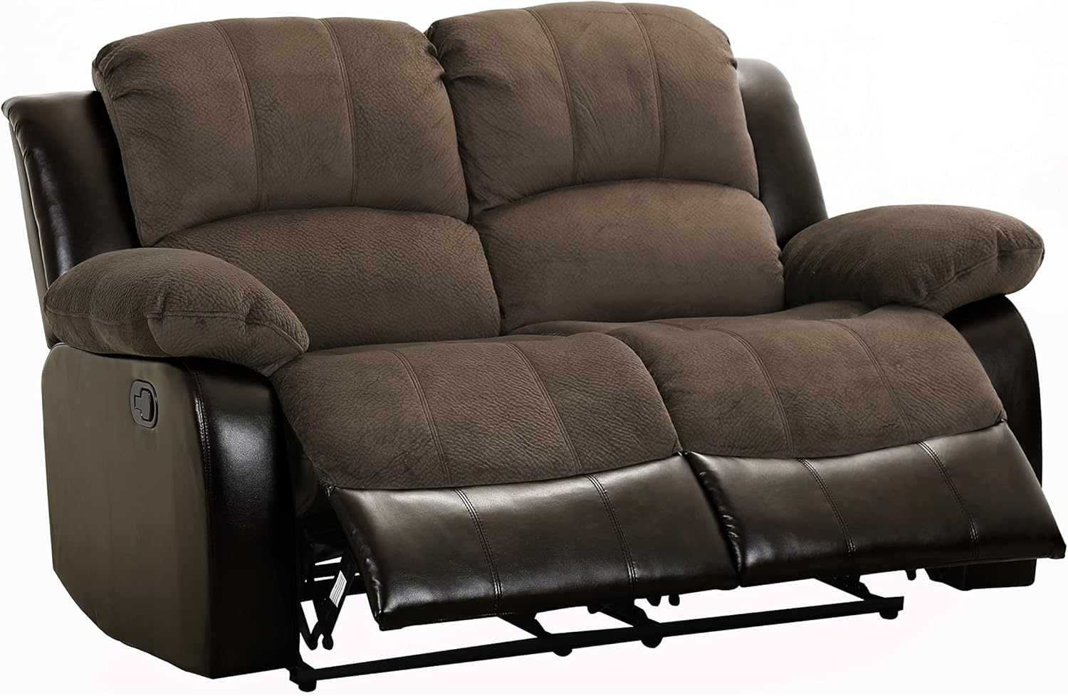 Lexicon Loveseat Recliner Double Sofa Manual Pull Tab Faux Leather Living Room