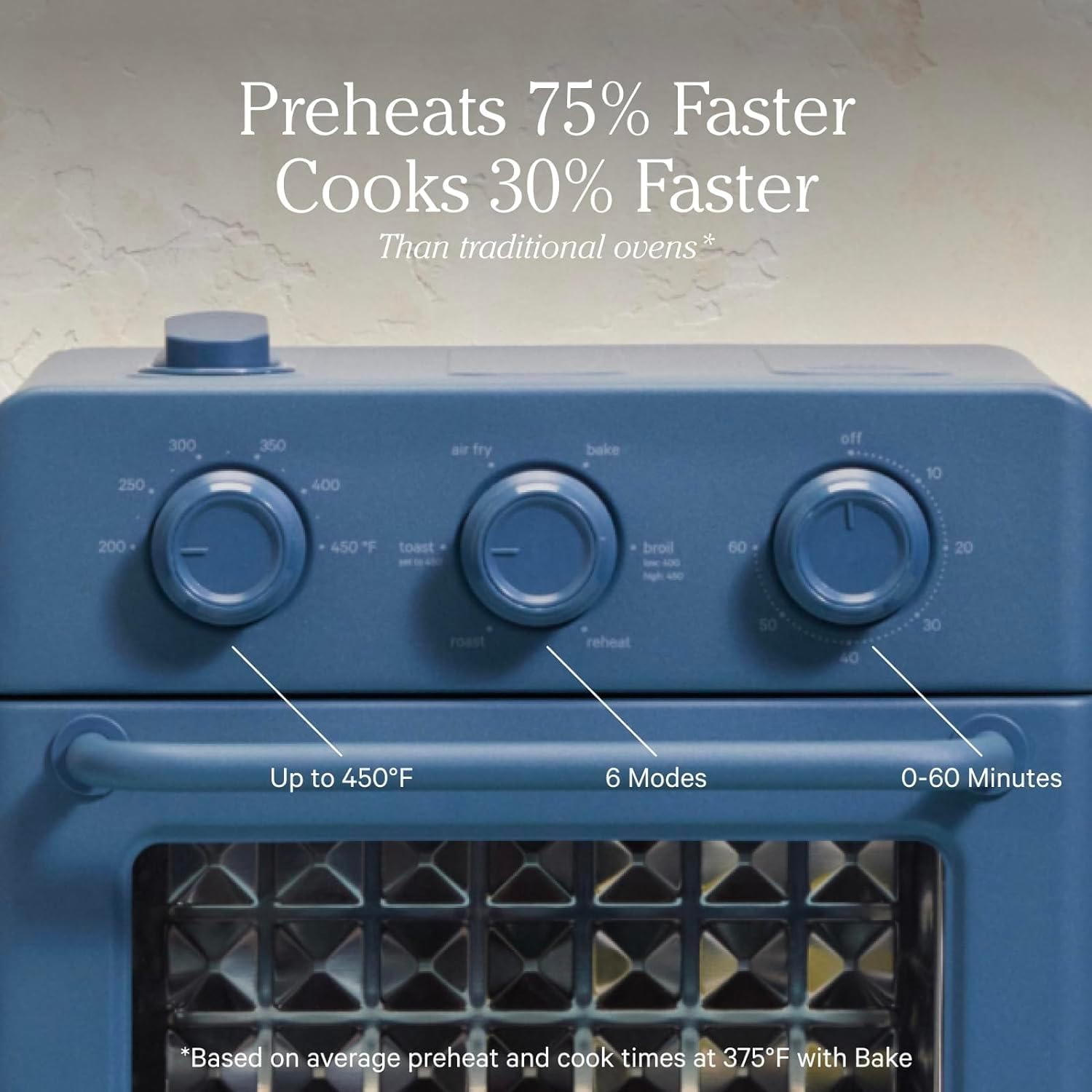 Our Place Air Fryer Toaster Oven 6 in 1 Compact Countertop Blue Multifunction