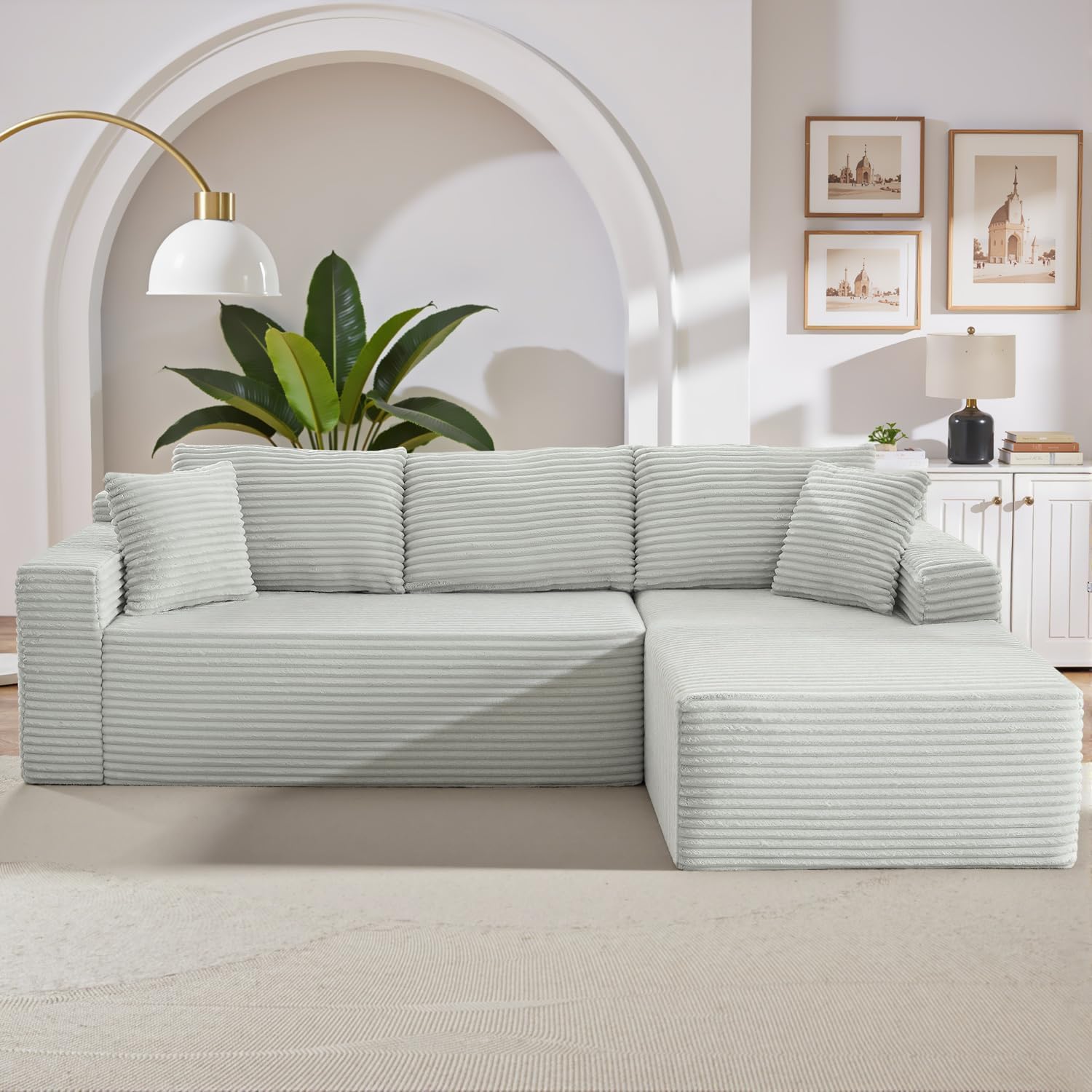 HANXIN Cloud Sectional Sofa L Shape Chaise Deep Seat Modular Living Room Couch