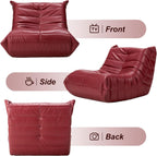 Hobestluk Giant Bean Bag Chair Memory Foam Faux Leather Floor Sofa for Adults