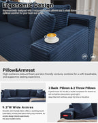 HANXIN Cloud Sectional Sofa L Shape Chaise Deep Seat Modular Living Room Couch