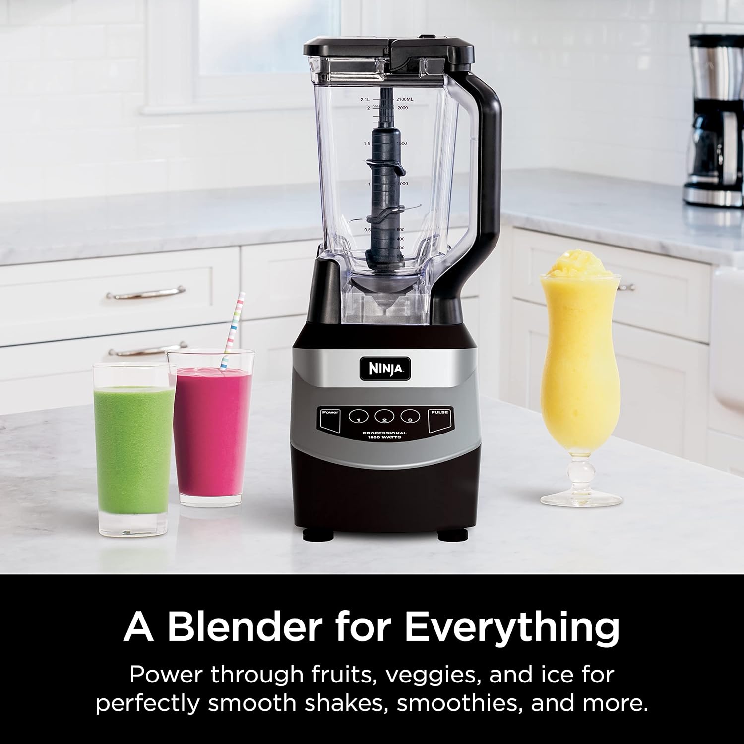 Ninja 1000W Countertop Blender Total Crushing Smoothie and Ice Blender 72oz Black & Grey