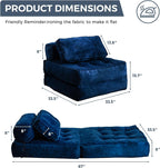 MAXYOYO Velvet Folding Sofa Bed Convertible Sleeper Chair with Pillow