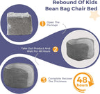 MAXYOYO Convertible Bean Bag Chair Bed for Kids with Foam Filling