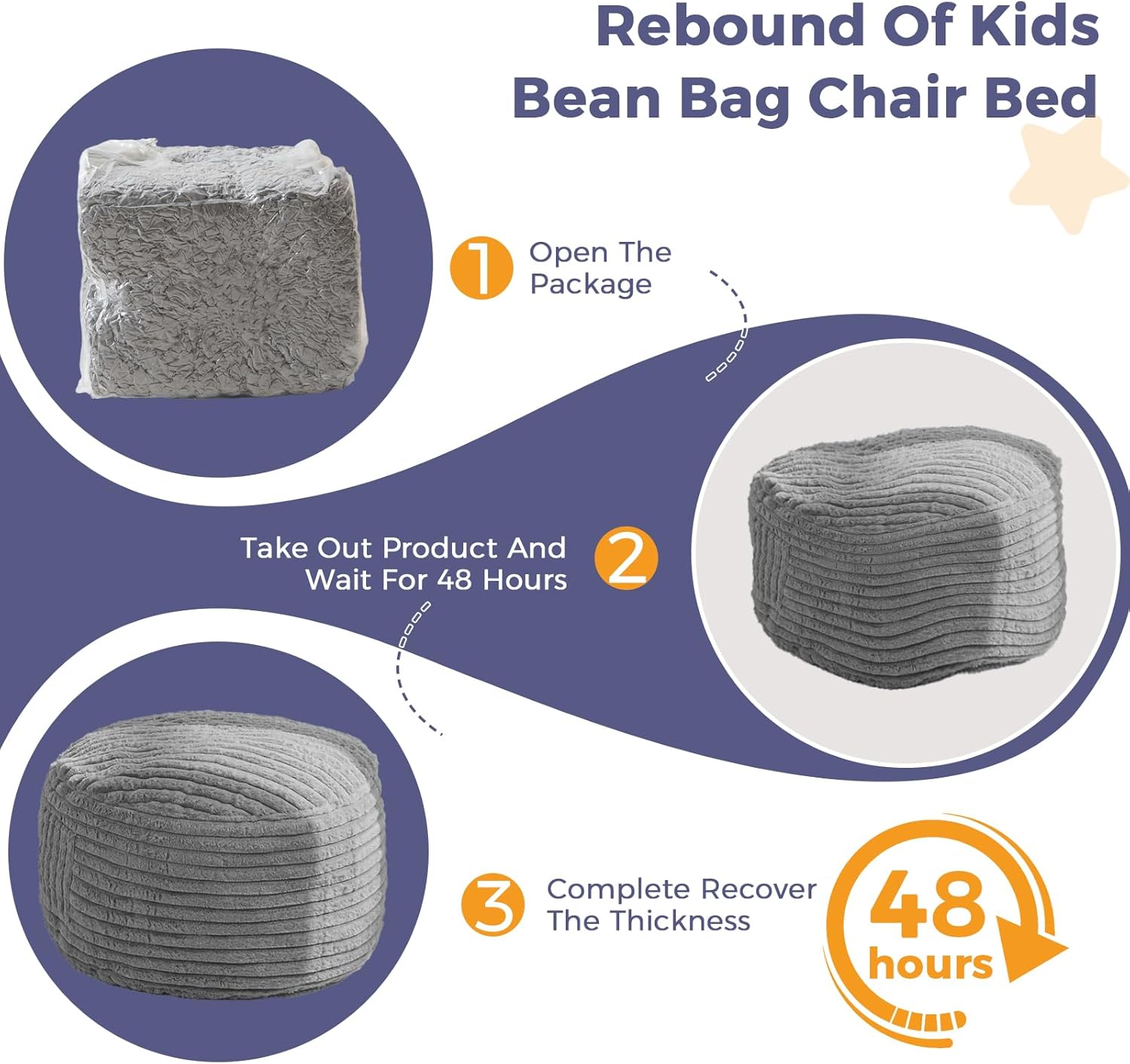 MAXYOYO Convertible Bean Bag Chair Bed for Kids with Foam Filling