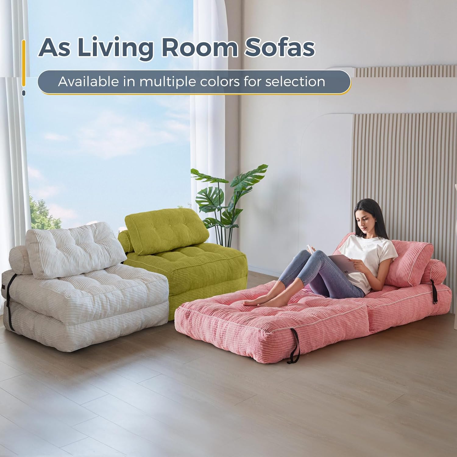 MAXYOYO Folding Sofa Bed Convertible Sleeper Chair with Pillow